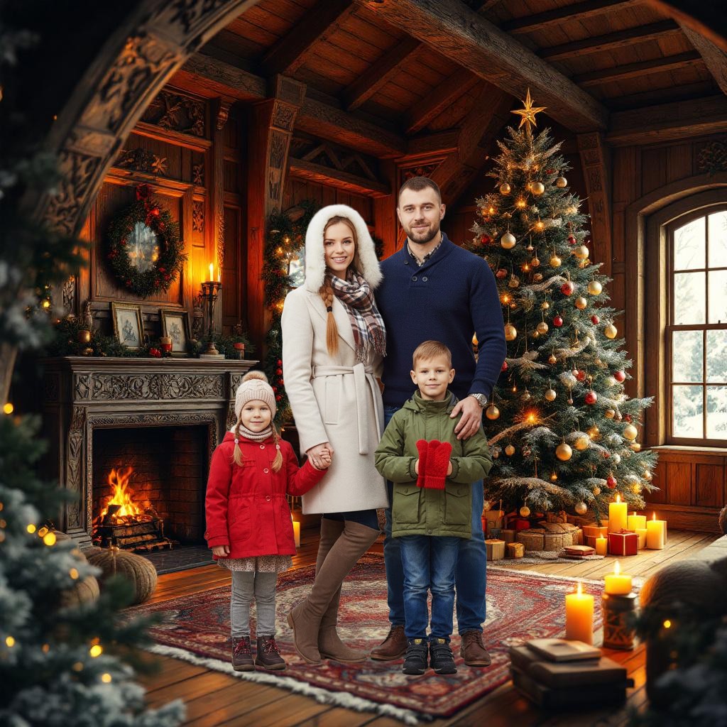 После: Новогоднее фото в сказочном тереме